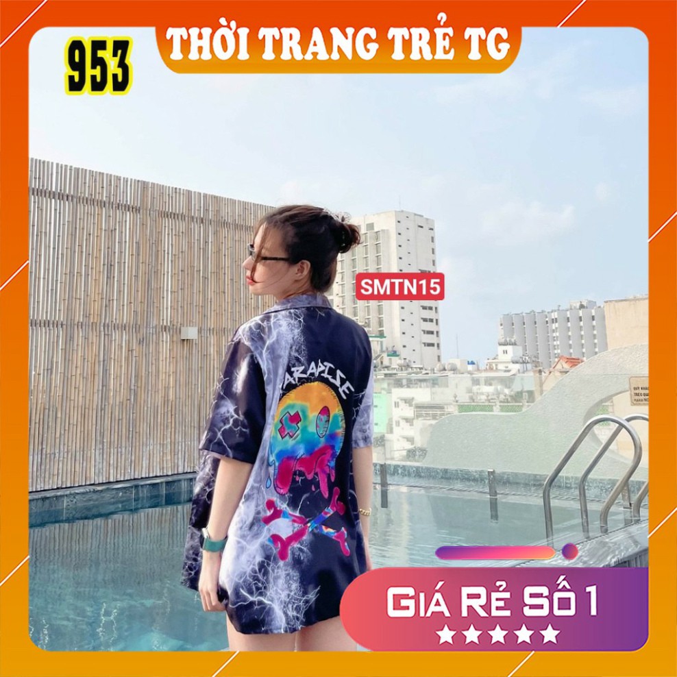 Áo sơ mi tay ngắn 𝑭𝒓𝒆𝒆𝒔𝒉𝒊𝒑 Áo sơ mi Unisex SMTN12 3D Form Rộng, Tay Lỡ Unisex