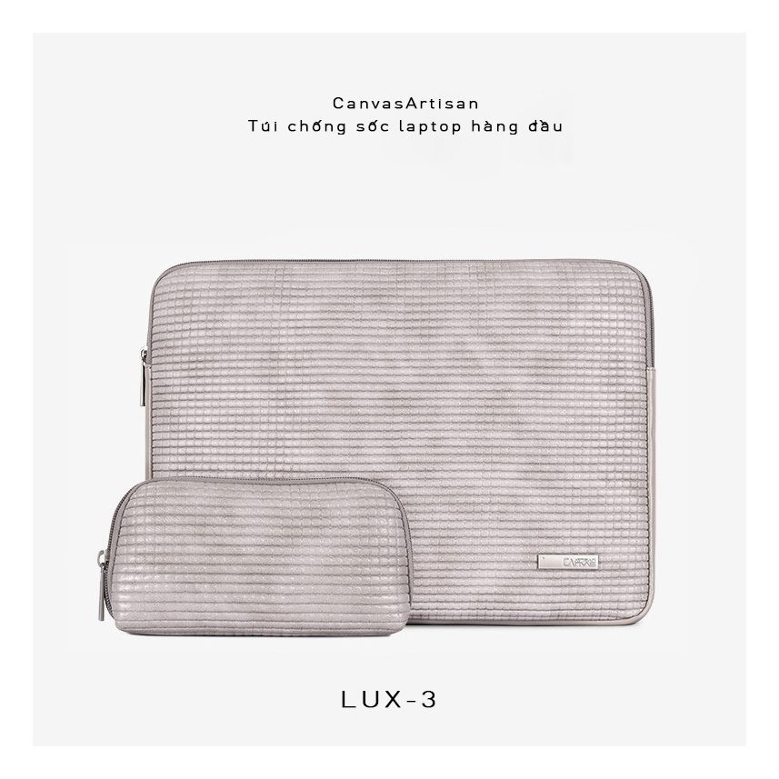 Túi chống sốc laptop Canvas Artisan - Lux 3 - Da dập nổi
