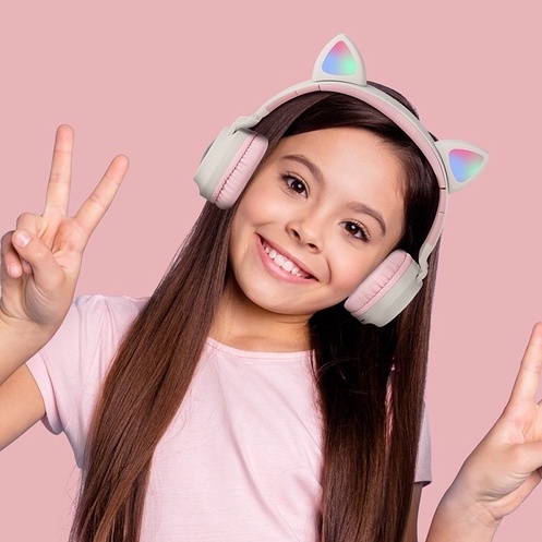 Tai nghe Bluetooth phát sáng tai mèo Tai nghe đeo đầu tai nghe tai nghe màu đỏ tai nghe Bluetooth Bluetooth 5.0 tuổi thọ siêu dài điện thoại máy tính Tai Nghe Bluetooth Không Dây Hình Tai Mèo Phát Sáng Cho Điện Thoại Tai nghe chơi game