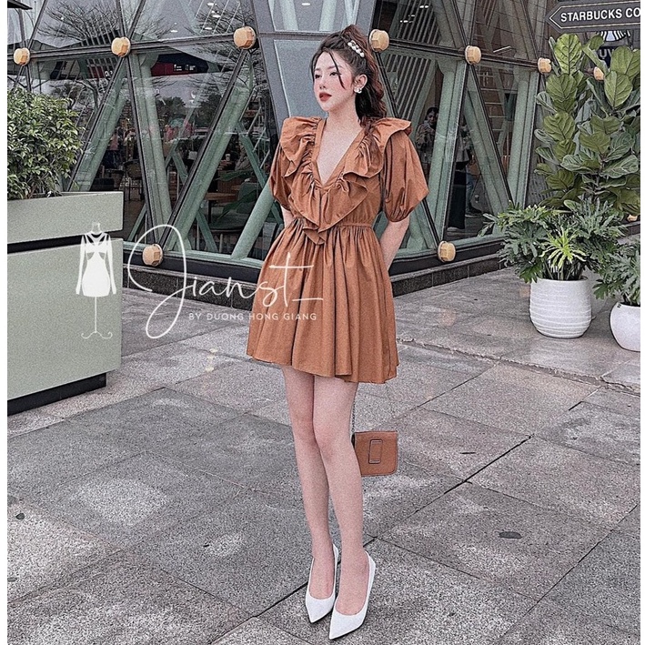 Váy maxi nữ cánh tiên tay bồng dáng xòe sexy đầm xòe nữ hở lưng TH218 | BigBuy360 - bigbuy360.vn