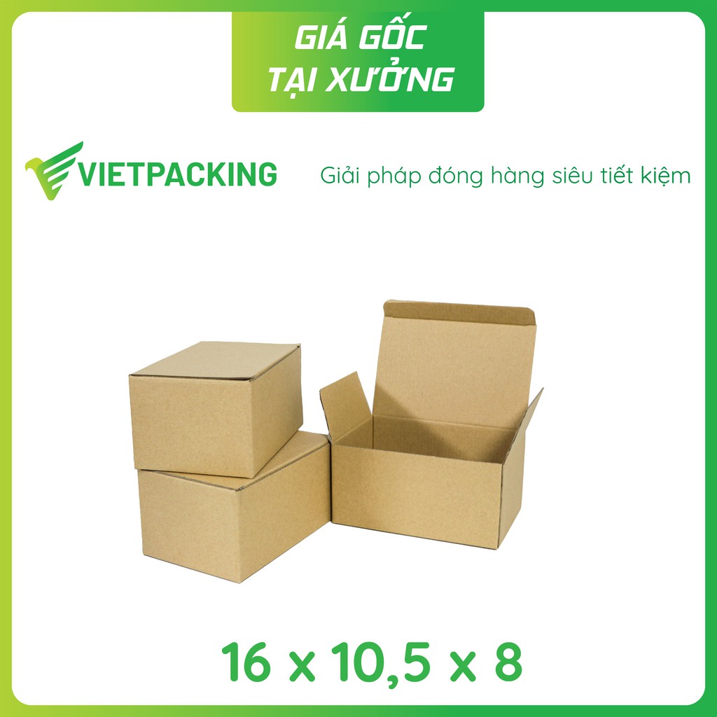 16x10x8 - 50 hộp carton nắp gài cứng giấy đẹp V080