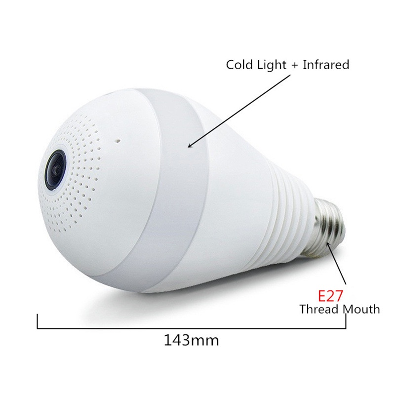 Aubess Camera An Ninh Không Dây Mini Camera Bóng Đèn Điều Khiển WIFI 1080P 200W 360 ° Cho An Ninh Gia Đình Tương Lai