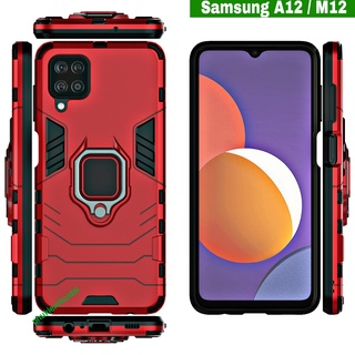 Ốp SAMSUNG A12 / M12 chống sốc IRON MAN IRING chân chống xem phim siêu bền