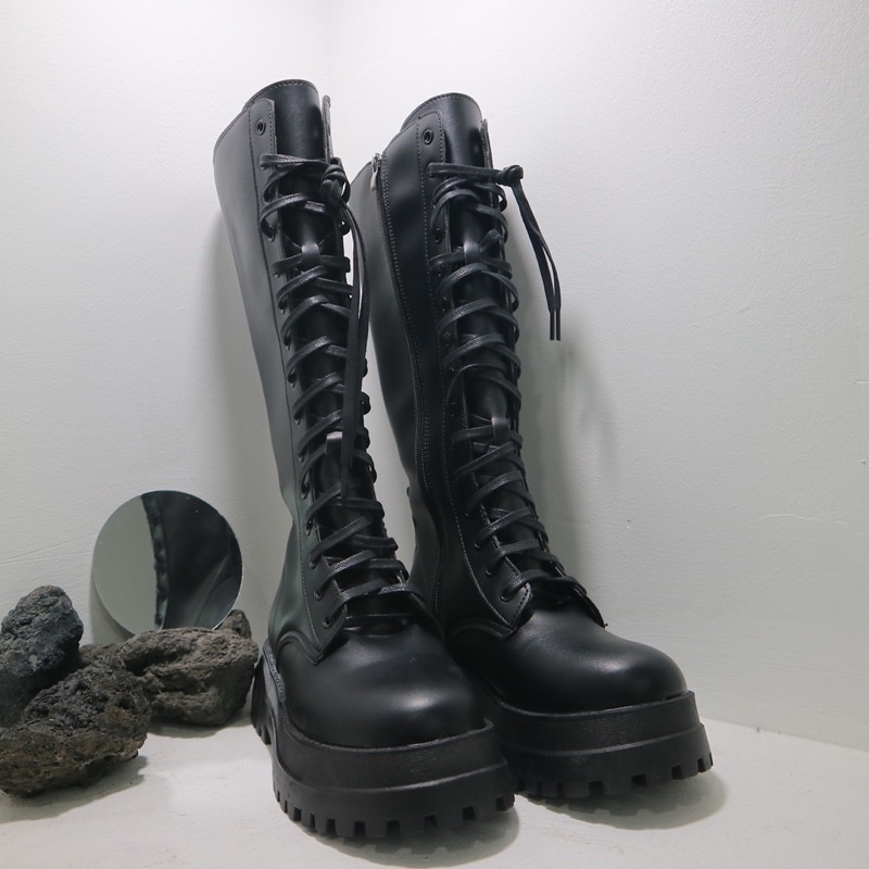 Boots cao cổ 37cm buộc dây cá tính