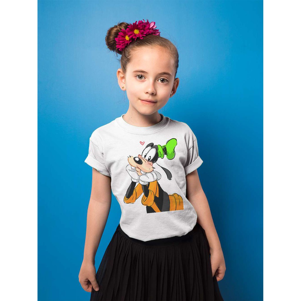 Áo Thun Bé Gái - Chú chó goo fy chống cầm đáng yêu Unisex Cao Cấp SKT20-02544