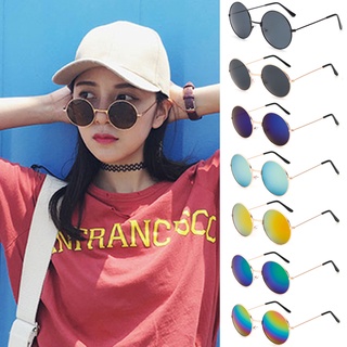Kính mát gọng tròn bằng kim loại phong cách retro thời trang cho nam và nữ