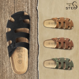 Dép đế trấu Unisex Da quai rọ bít mũi