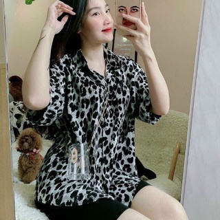 Áo sơ mi Beo phôm rộng tay ngắn sang chảnh 🔥