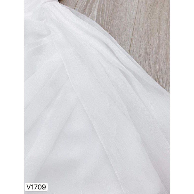[VÁY ĐI TIỆC CAO CẤP] Váy trắng trễ vai bèo xếp ly tiểu thư - đầm thiết kế cao cấp | BigBuy360 - bigbuy360.vn