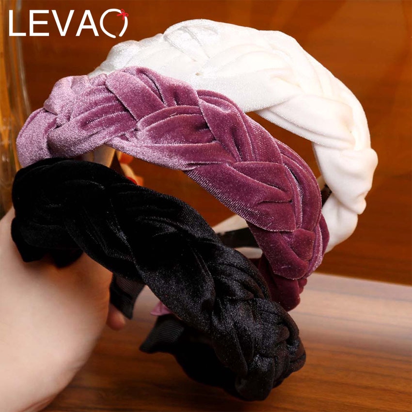 [ Mã 11FASHIONSALE1 giảm 10K đơn 50K ] Băng đô cài tóc vải nhung mềm mịn màu trơn cho nữ