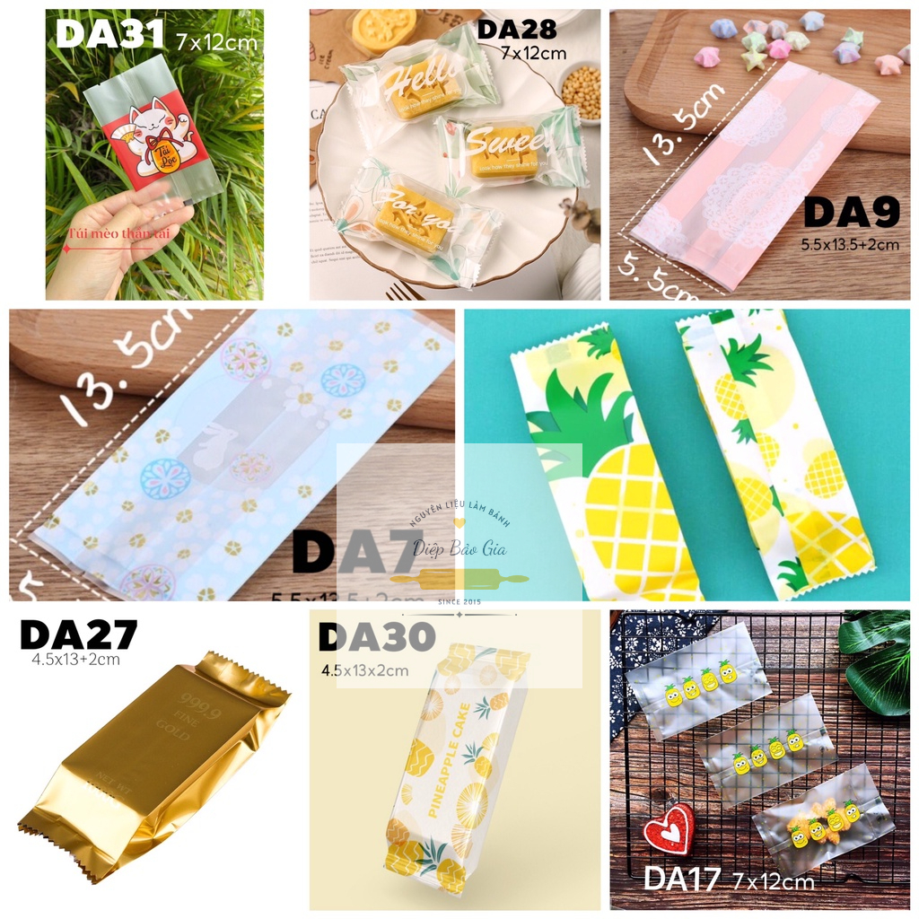 Khay đựng, túi bánh dứa, bánh gạo lứt 49 - 50c các mẫu