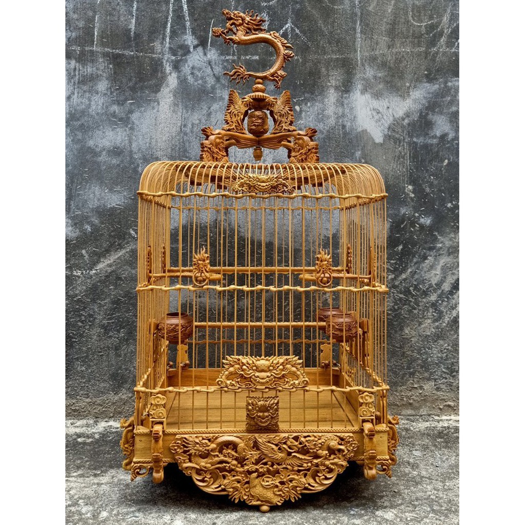 Lồng chim chào mào chạm tích khủng TỨ LINH bản uốn vai | Shopee Việt Nam