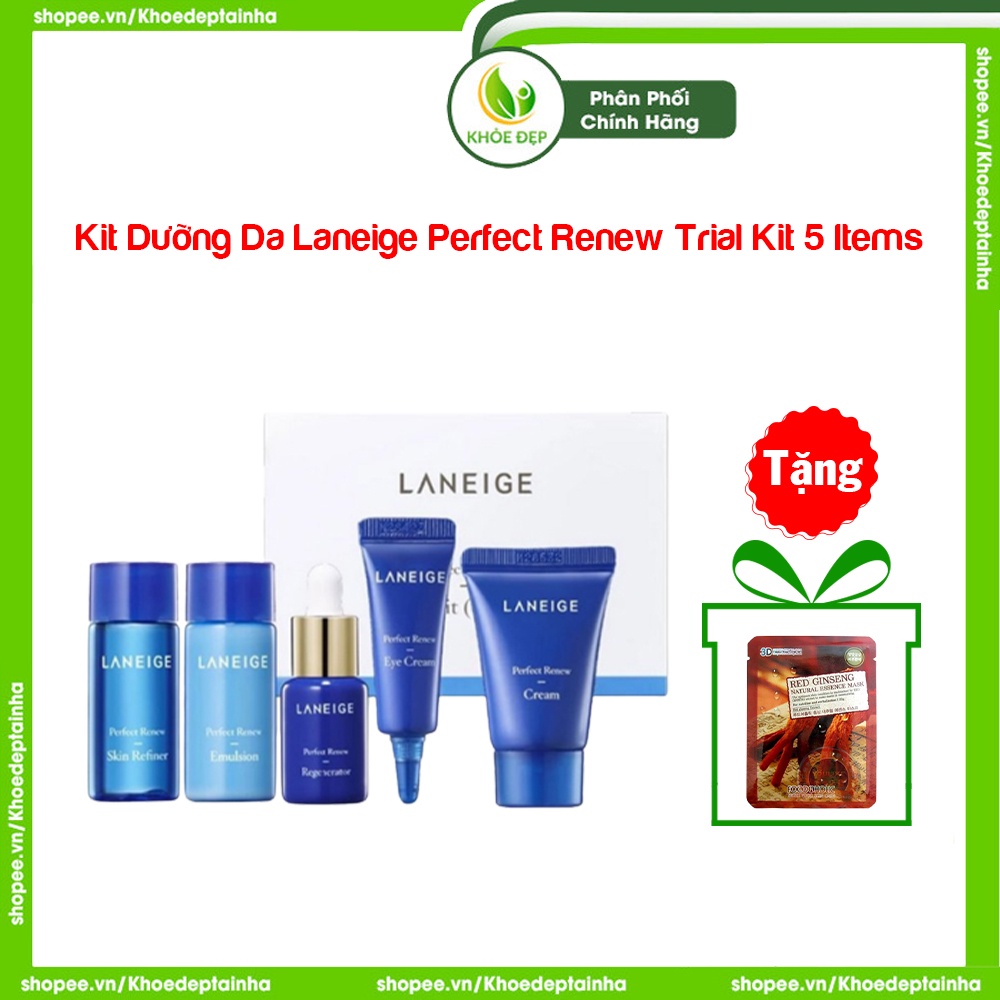 Bộ dưỡng da, dưỡng ẩm, làm trắng da, chống lão hóa, bộ dưỡng da Laneige Perfect Renew Trial Kit chính hãng