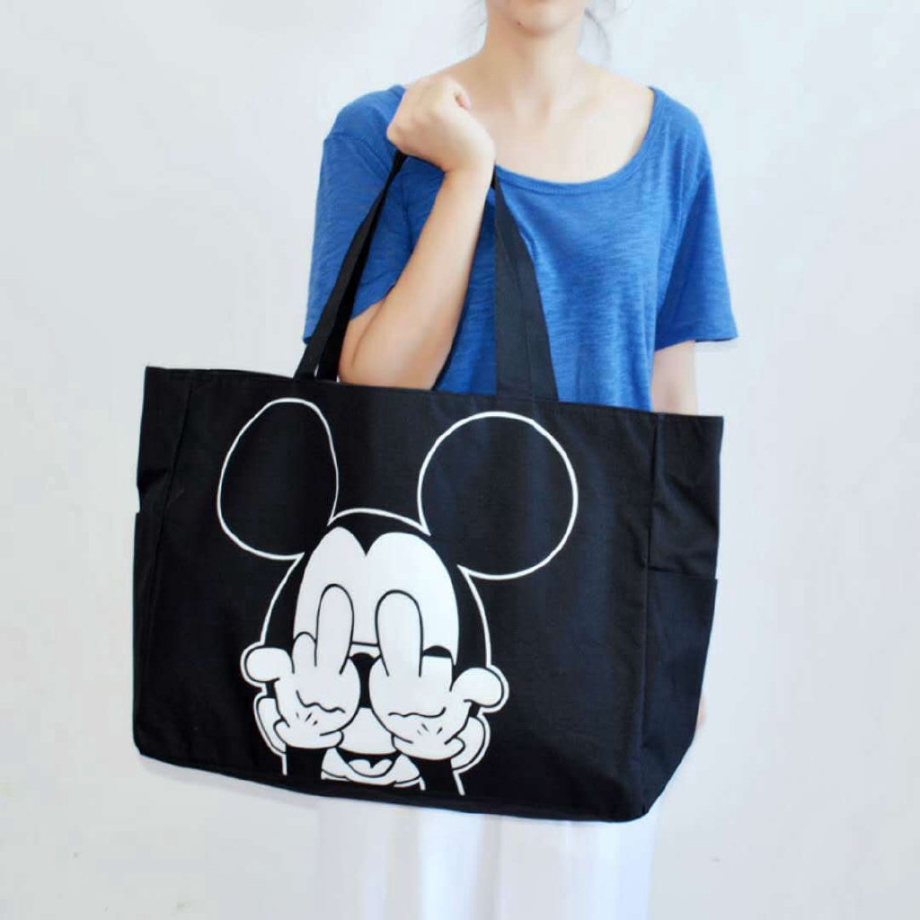 Túi Xách Cỡ Lớn Bằng Vải canvas Chống Thấm Nước Họa Tiết Hoạt Hình Mickey KN3304