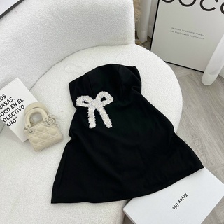 Đầm ống cúp ngực đính nơ bên