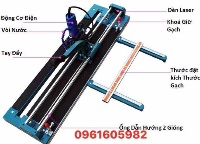 Máy cắt gạch bàn mài mòi 1M tặng kèm máy mài