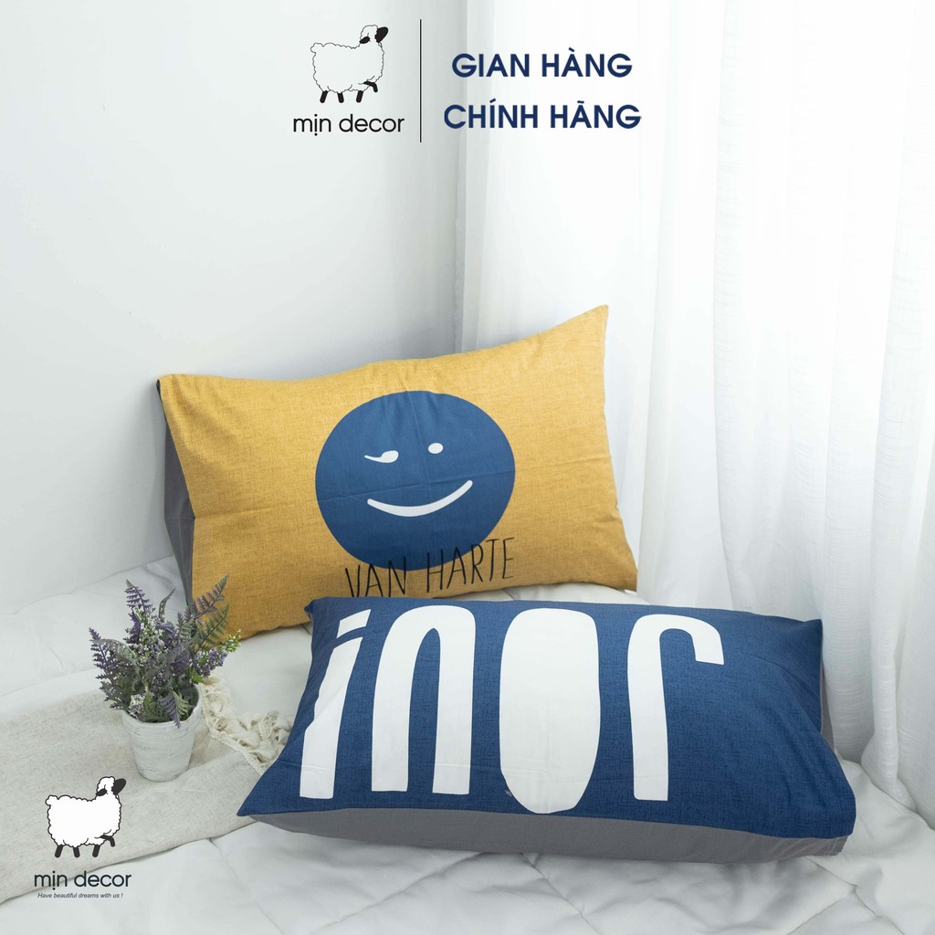 Đôi vỏ gối cotton 2 mặt Mịn Decor mềm mịn thoáng mát dễ thương nhiều mẫu mã