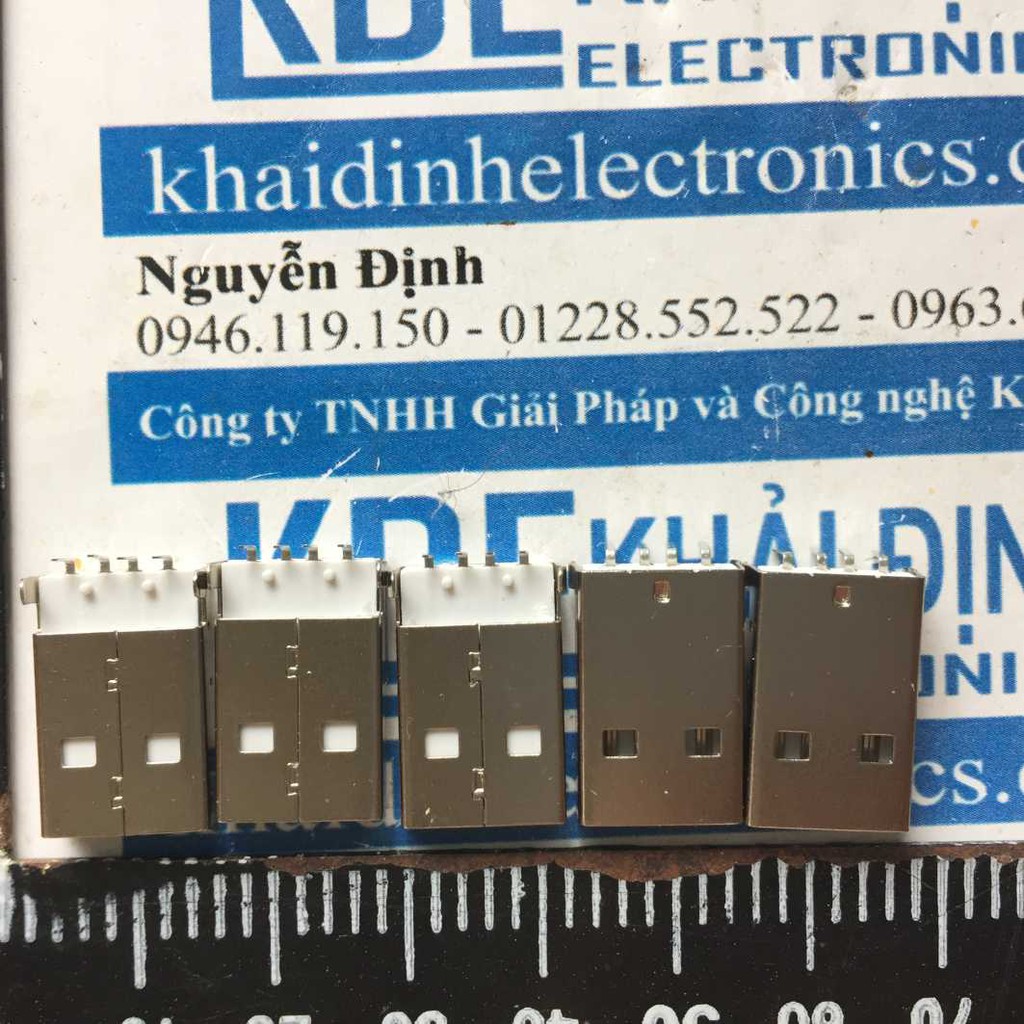đầu cổng USB đực A 90độ, chân cắm, trụ cắm DIP (gói 20 cái) kde3311