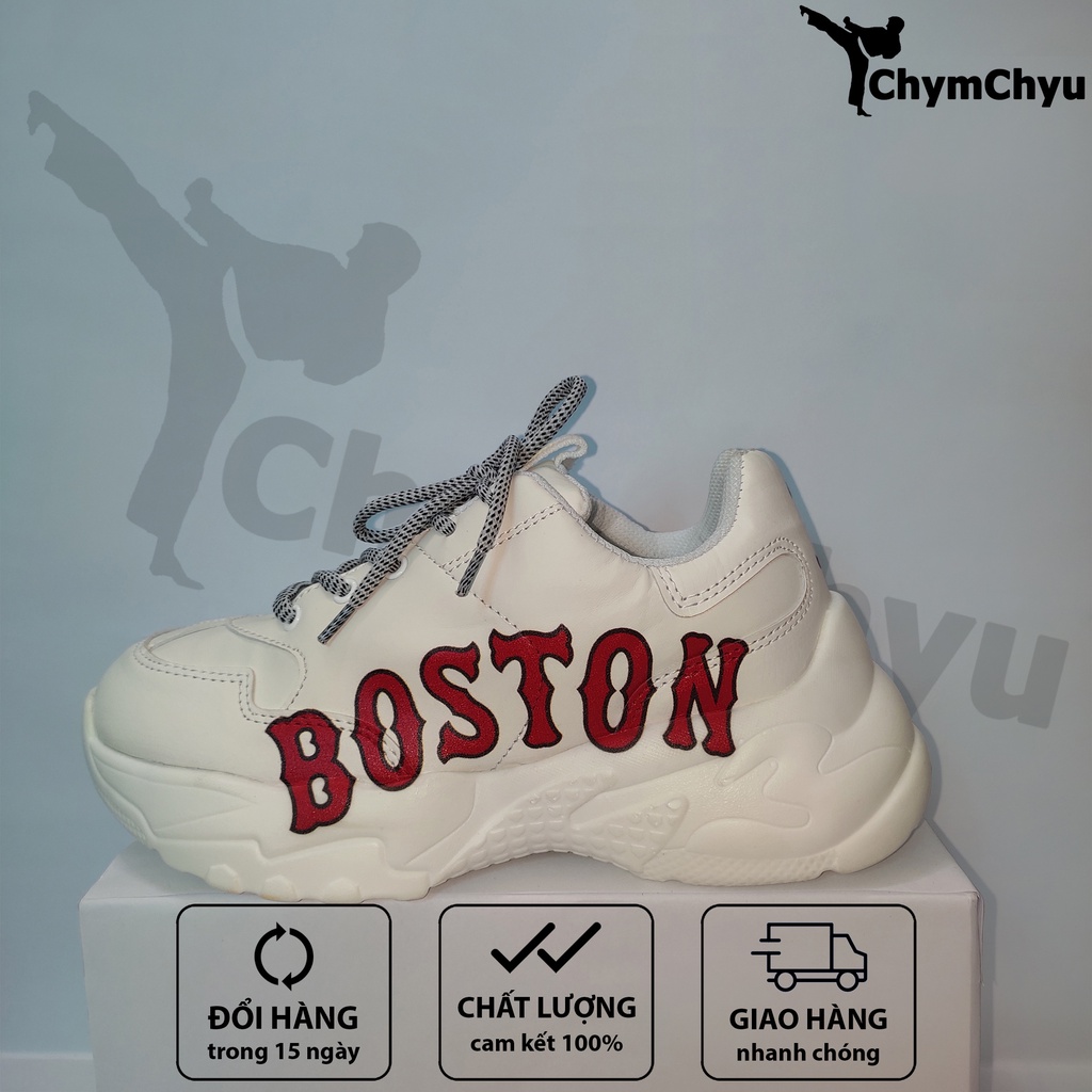 Giày MLB Boston Cao Cấp Nam, Nữ Sneaker Thể Thao Màu Trắng