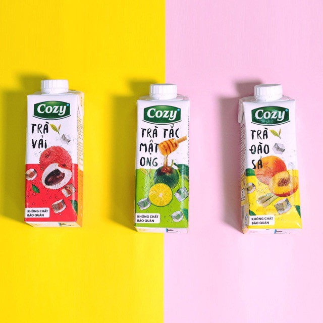 HỘP TRÀ VẢI/ ĐÀO SẢ/ TẮC MẬT ONG COZY 225ML