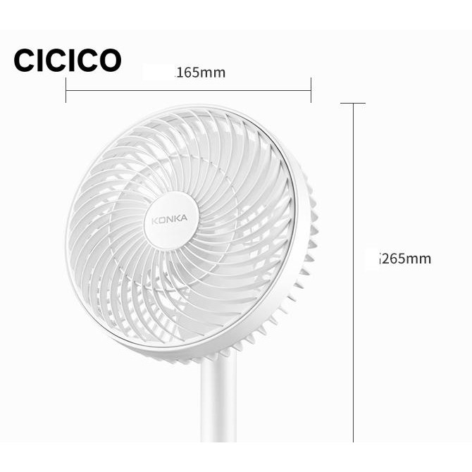 Quạt Bàn Mini Sạc pin tích điện cổng usb KonKa KF-06U01A | BigBuy360 - bigbuy360.vn
