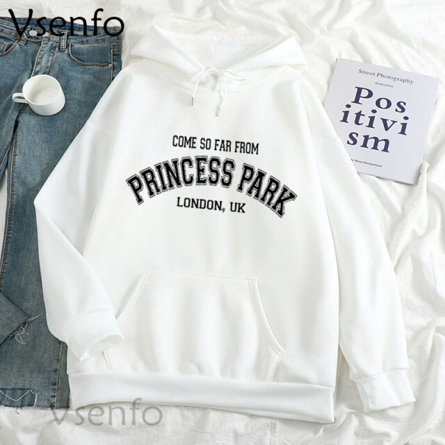 Áo Hoodie nam nữ in chữ PRINCESS PARK chất vải nỉ poly dày dặn