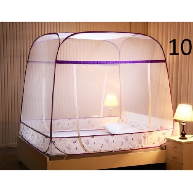 MAN006- Màn chụp chống muỗi tự bung 3 cửa đỉnh vuông cao cấp hàng nhập