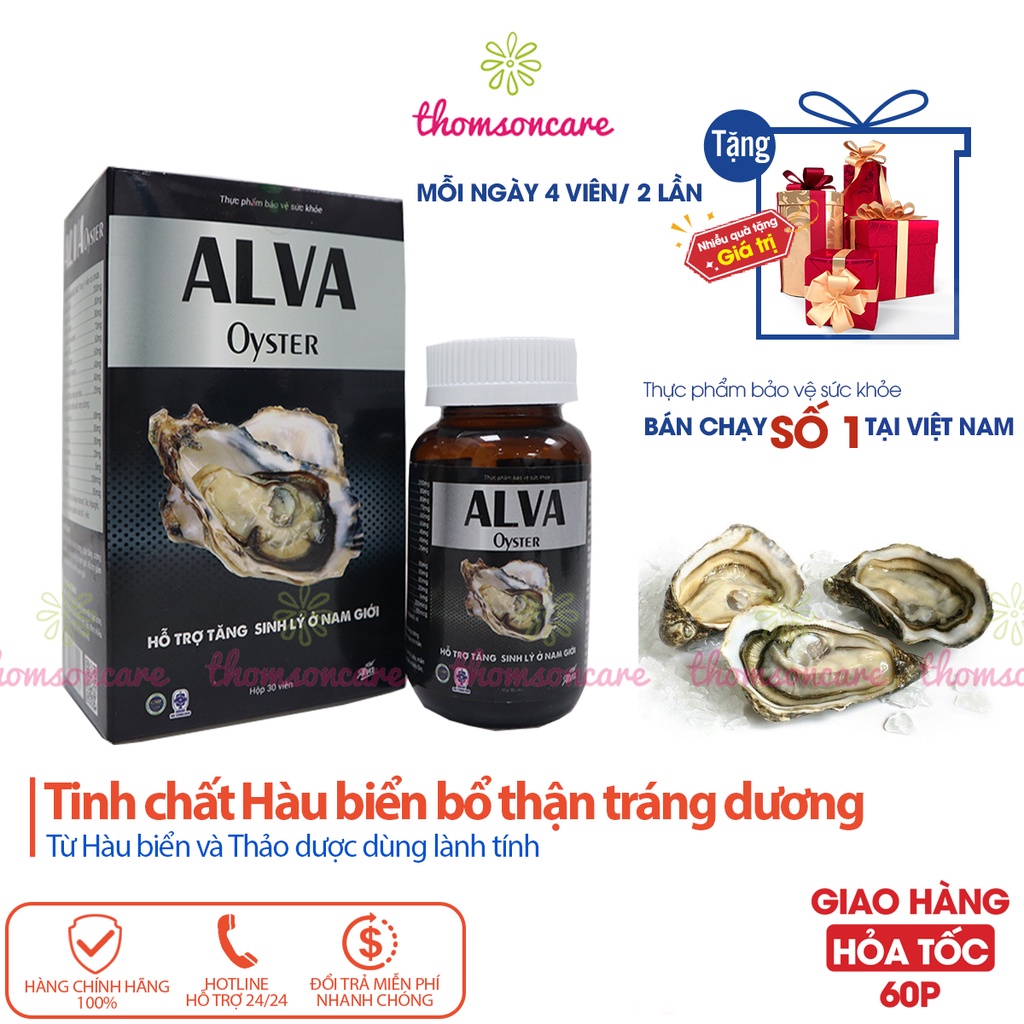 Tinh chất hàu biển Alva Osyter tăng cường sinh lý nam giới - Hộp 30 viên