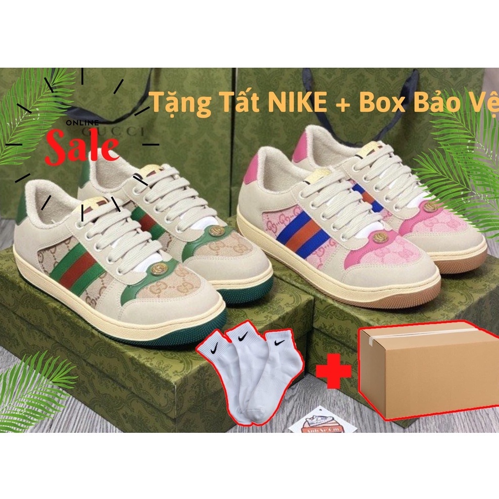 Giày Gucci xanh hồng Sơn Tùng bản đẹp, GC ST Chuẩn Sc trung, Full phụ kiện hót nhất 2022
