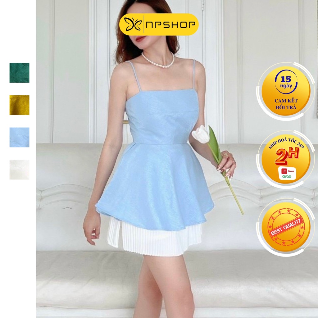 Áo hai dây nữ dáng xòe peplum NPAO022