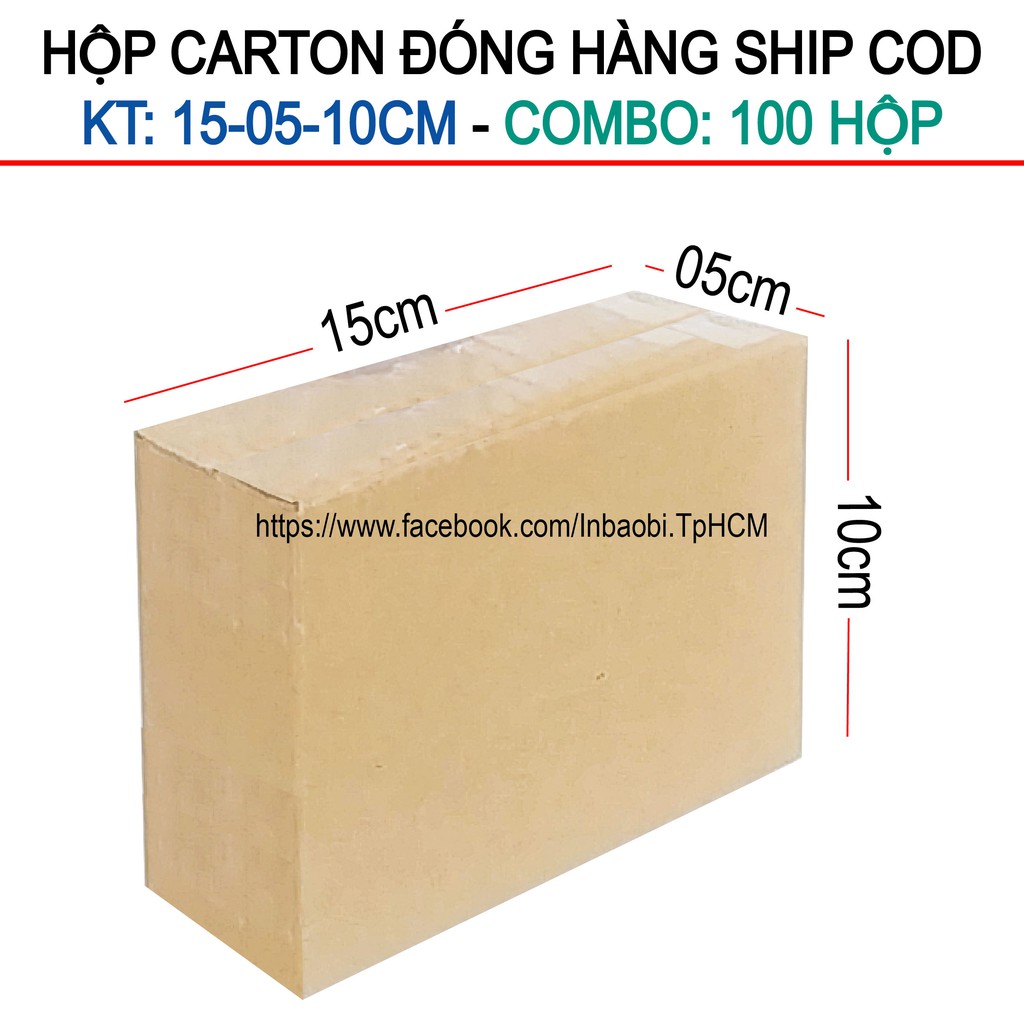 100 Hộp 15x10x5 cm, Hộp Carton 3 lớp đóng hàng chuẩn Ship COD (Green &amp; Blue Box, Thùng giấy - Hộp giấy giá rẻ)