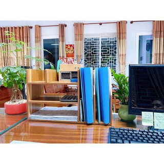 Kệ gỗ để hồ sơ văn phòng tiện lợi Tee Decor - Kệ sách để bàn mini gỗ MDF chống ẩm cao cấp, trang trí văn phòng- Bh 1 năm