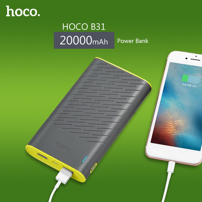 Pin Sạc Dự Phòng Hoco B31 20.000mAh - Led Chỉ Trạng Thái Pin - Trùm Sỉ Store