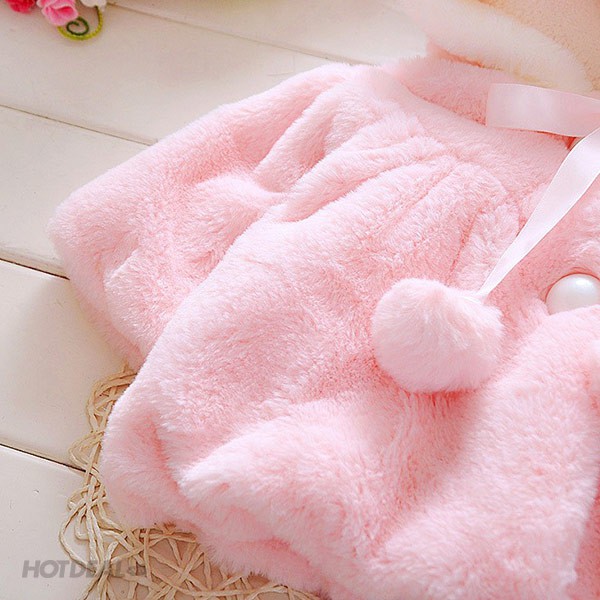 Áo khoác lông tai thỏ siêu dễ thương - Hàng cao cấp