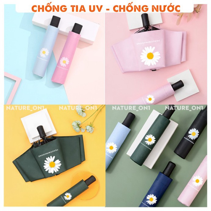 Dù Che Nắng - Ô Dù Hoa Cúc Hàn Quốc Thời Trang - Chống Nắng ,Chống Tia UV ,Chất liệu Khung Chắc Chắn