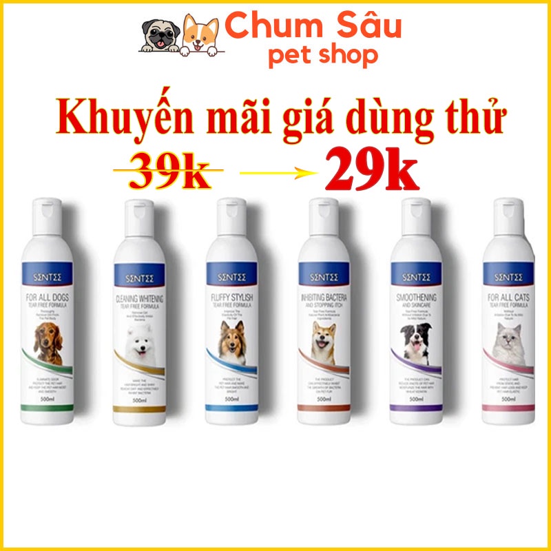 Sữa tắm cho chó mèo Sentee 500ml thơm mượt - Sữa tắm chó mèo