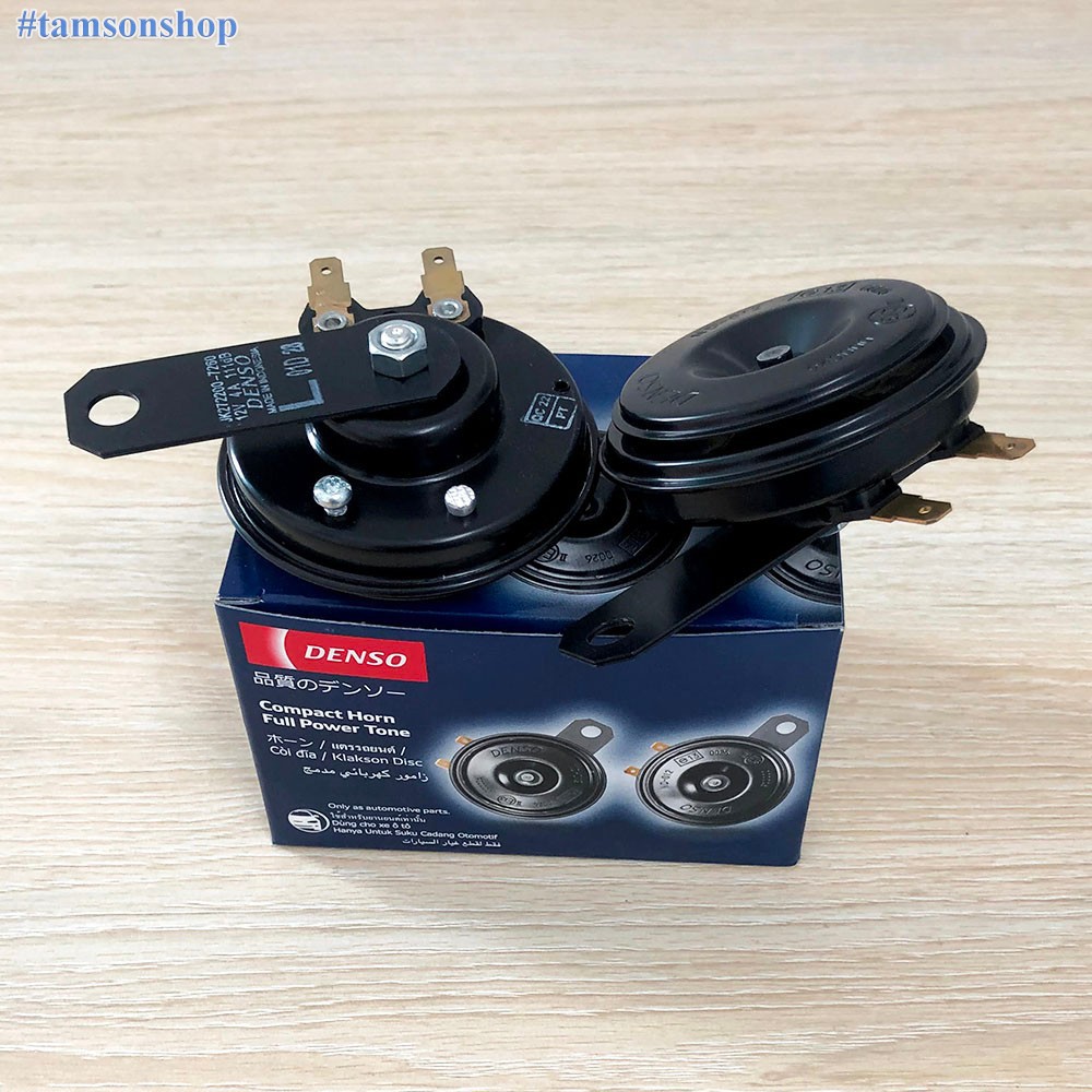 Cặp Còi Xe Ô Tô Denso Kèn Tròn Âm Thanh 111 dB Nguồn 12v