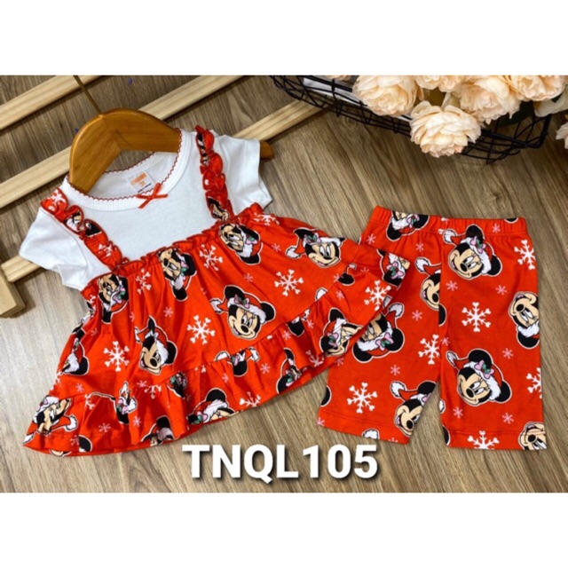 Bộ babydoll tay ngắn quần lửng thun borip cho bé gái từ 10 đến 22kg