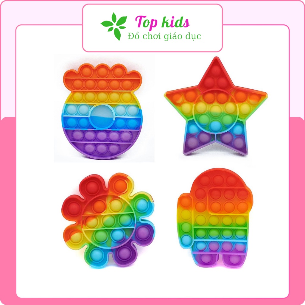 Pop it mini trò chơi xả stress đồ chơi thông minh cho bé 1 2 3 4 5 6 tuổi ấn bong bóng vui nhộn  - TOPKIDS