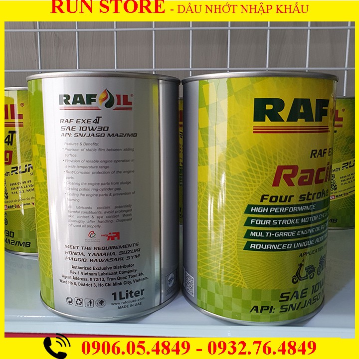 Combo 6 chai nhớt Raf Oil 10W30 800ml tổng hợp toàn phần