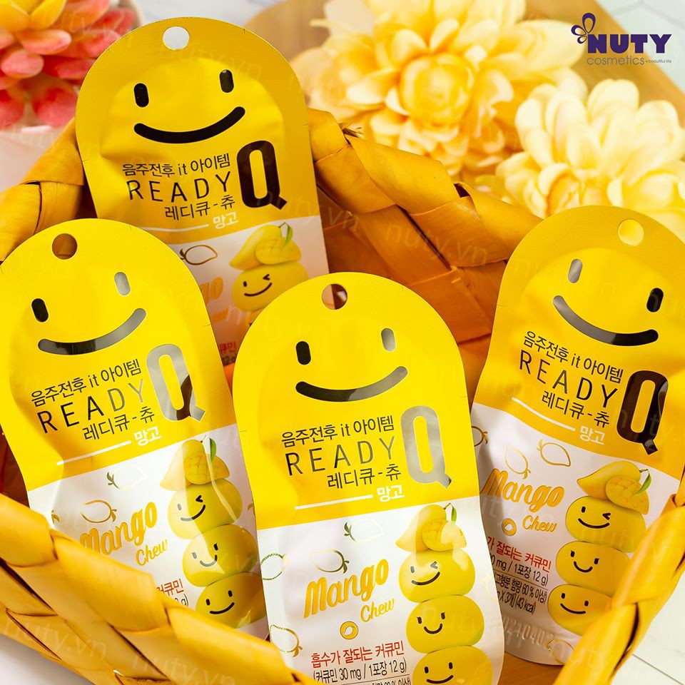 [HÀNG CHÍNH HÃNG CÓ SẴN ] KẸO GIẢI RƯỢU READY Q MANGO CHEW HÀN QUỐC