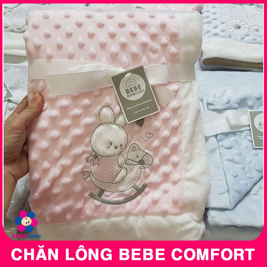 Chăn Lông Sơ Sinh, Chăn Băng Lông Bebe Comfort Siêu Mềm Cho Bé, Mềm Đắp Trẻ Em (2 Lớp),Ảnh Thật