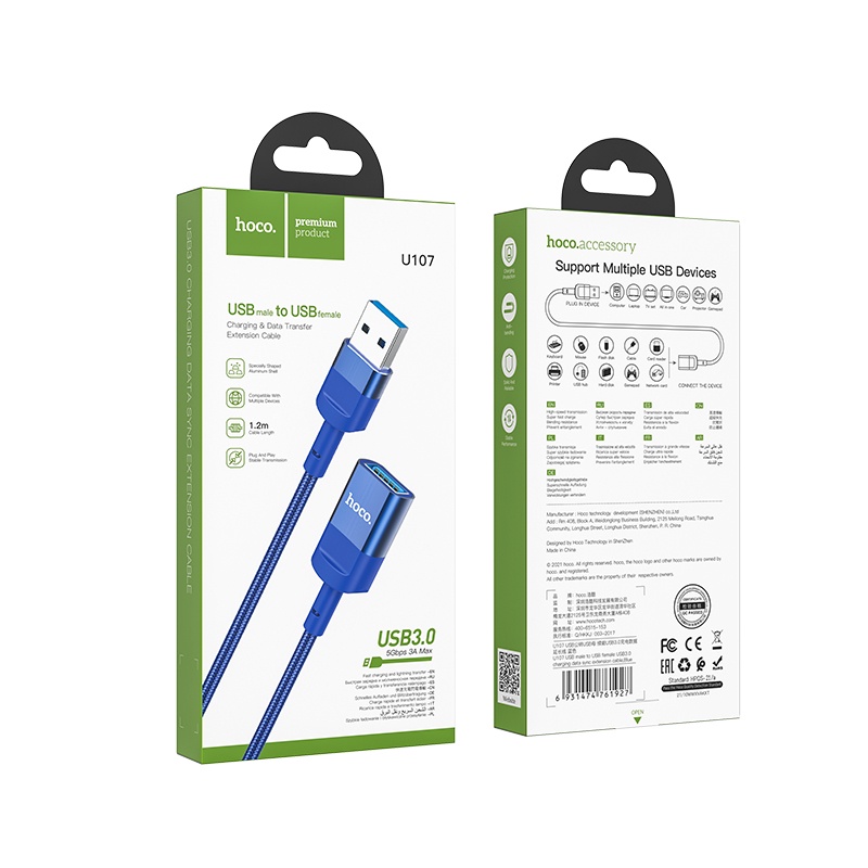 Dây cáp nối dài Hoco. chuyển đổi đầu cắm sang cổng USB 3.0 1.2m