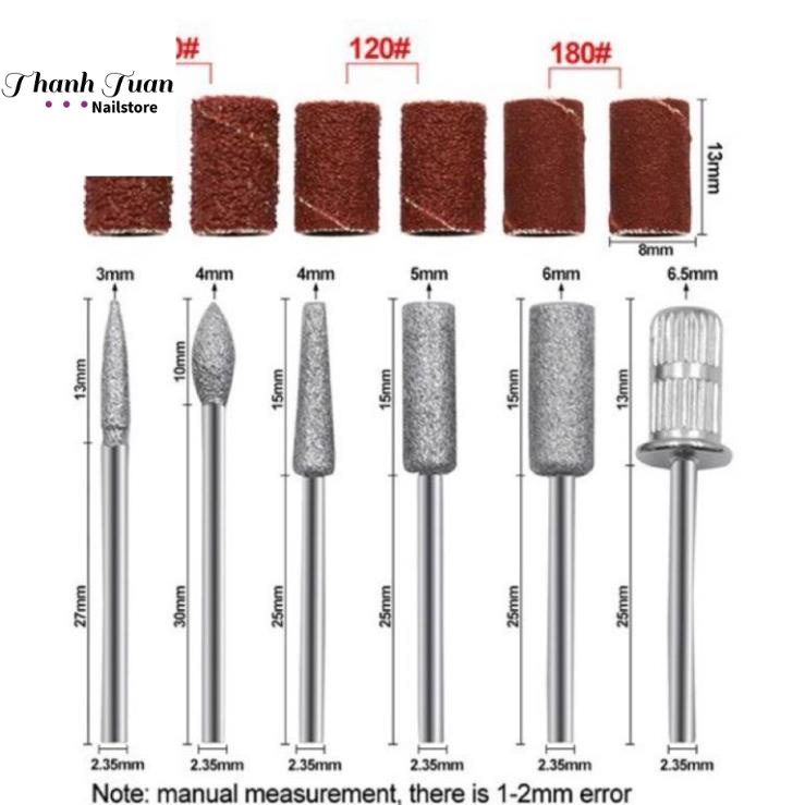 Bộ 6 đầu mài cơ bản cho dân làm móng  - Phụ kiện đồ nail