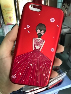 Ốp dẻo đính đá cô gái iphone 6/6s