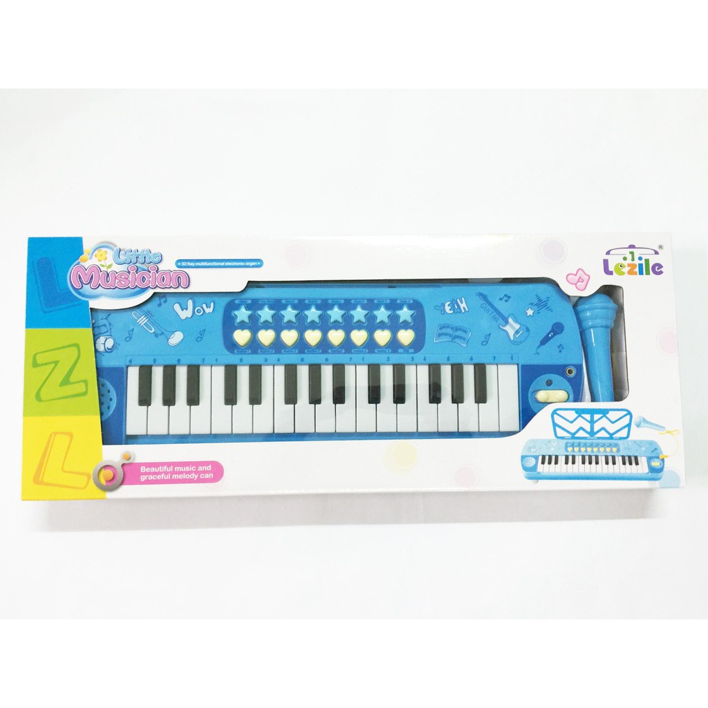 Đàn Piano mini kèm Micro cho bé, đồ chơi âm nhạc trẻ em đàn organ nhập vai làm ca sĩ, chất liệu nhựa ABS an toàn