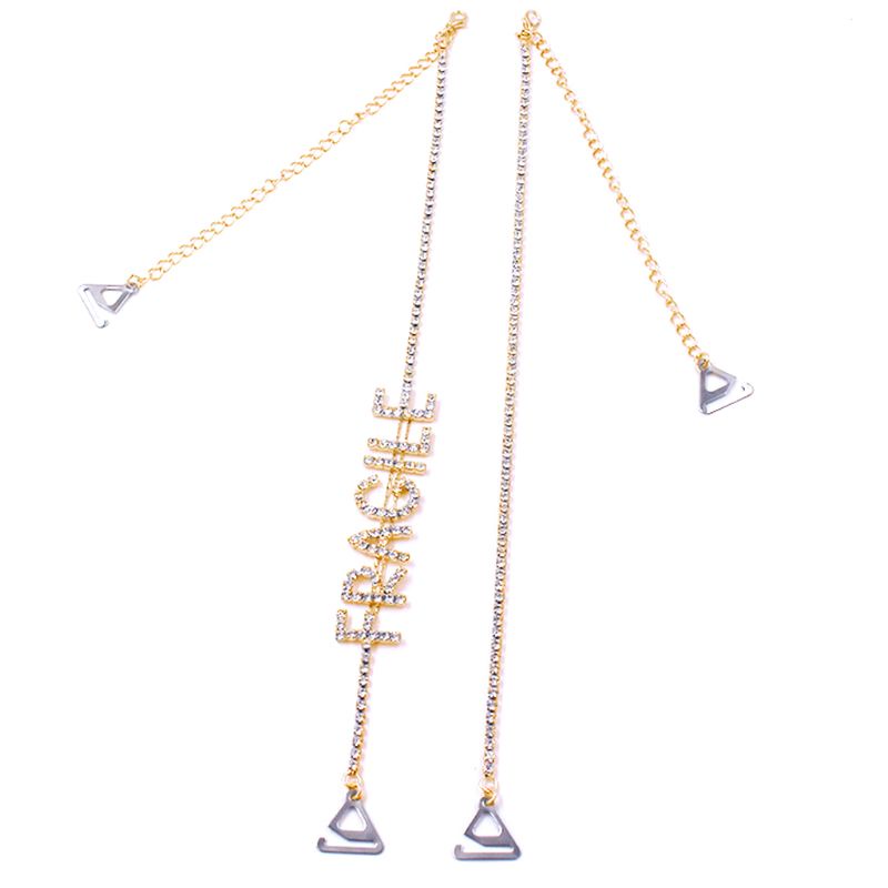 Dây Áo Ngực Kim Loại Đính Đá Lấp Lánh Sang Trọng Có Thể Điều Chỉnh