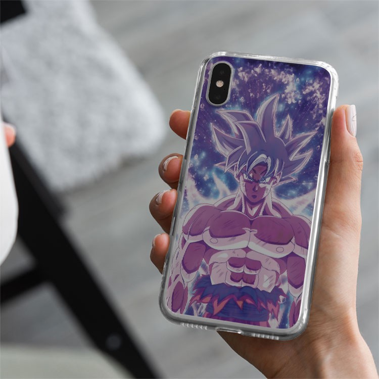 Ốp Lưng Songoku ultra instinct  tóc bạch kim cho Iphone 5 6 7 8 Plus 11 12 Pro Max X Xr GOKPOD00042