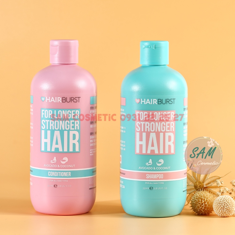 Set Dầu Gội &amp; Dầu Xả Hairburst For Longer Stronger Hair Kích Thích Mọc Tóc (Dầu Gội 350ml + Dầu Xả 350ml)