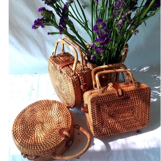 Túi Mây Có Tay Cầm Cao Cấp Đi Biển- Phong Cách Vintage, Boho ,có ảnh thật